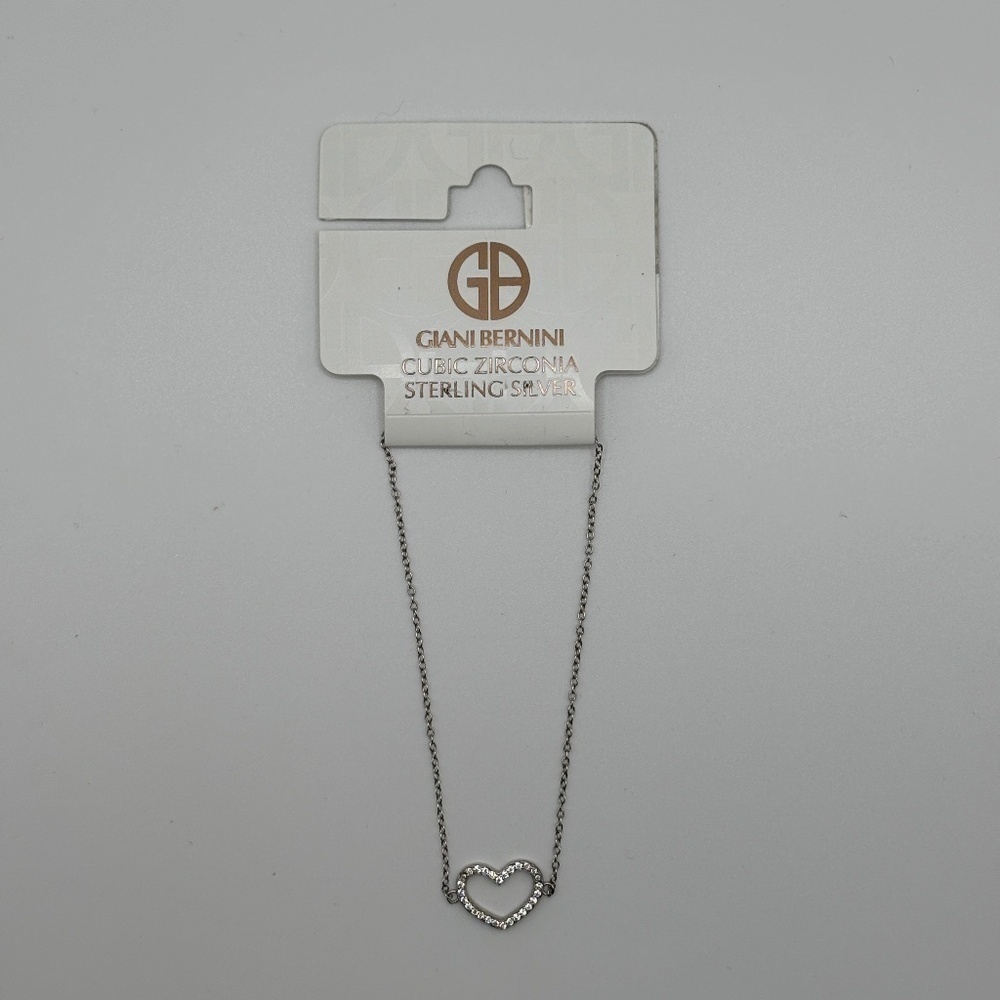 Giani Bernini Women's Sterling Silver Cubic Zirconia Heart Pendant Bracelet